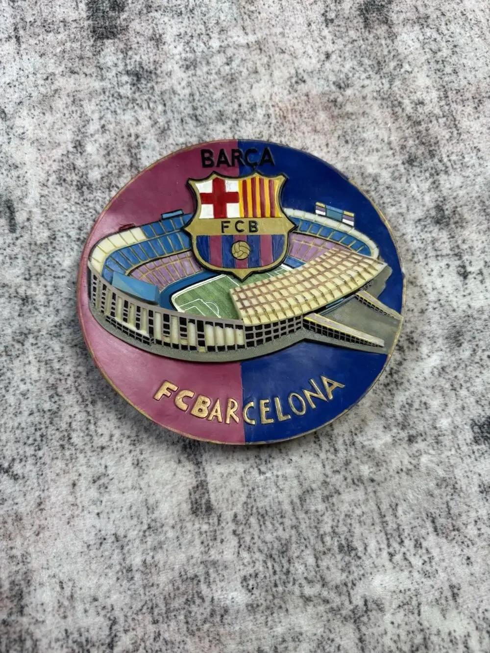 Vintage Ceramic Wall Hanging 3D Logo Barca FCB Arcelona Handmade Futbol Club 6